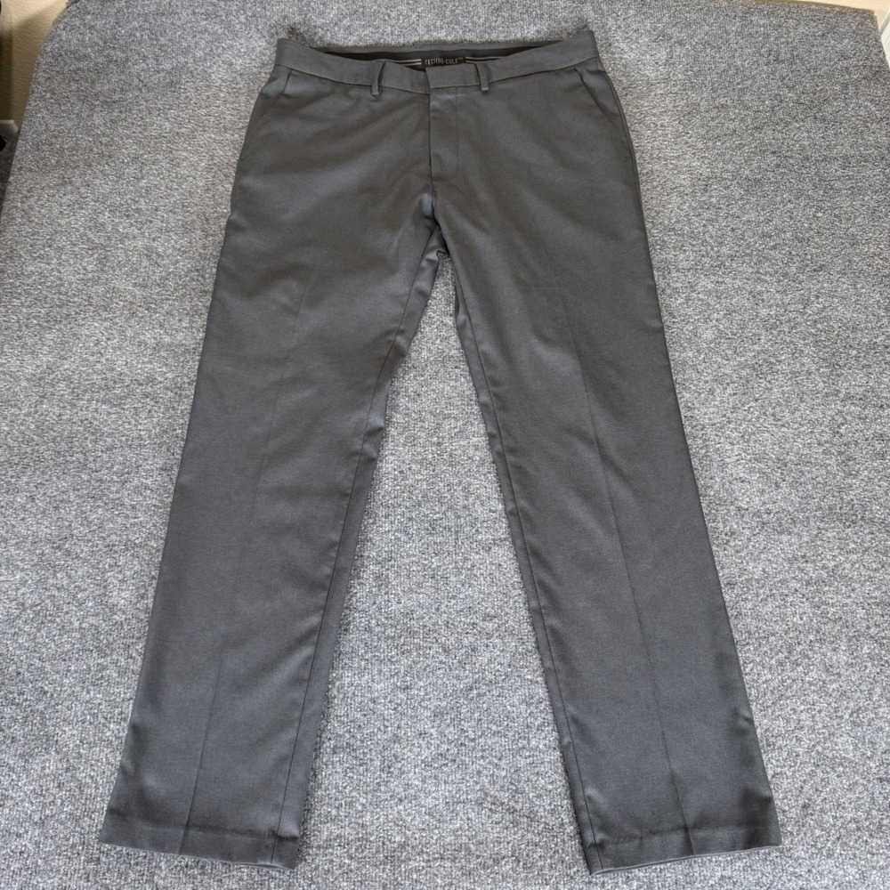 Kenneth Cole Techni-Cole Dress Pants Mens 36x31‎ Gray Stretch Slim Fit Business